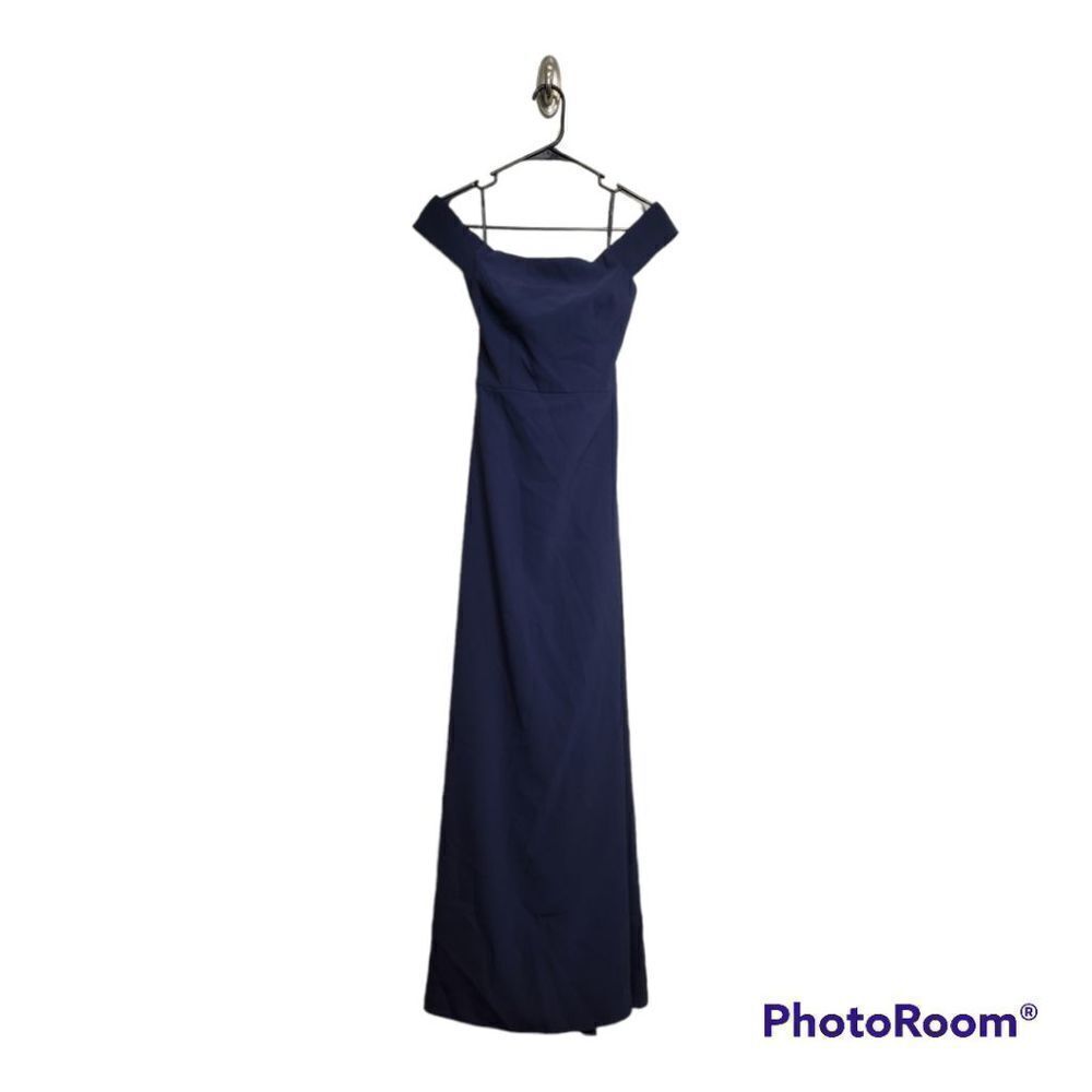 Dessy Collection Off the Shoulder Trumpet Skirt Gown - Picture 2 of 5
